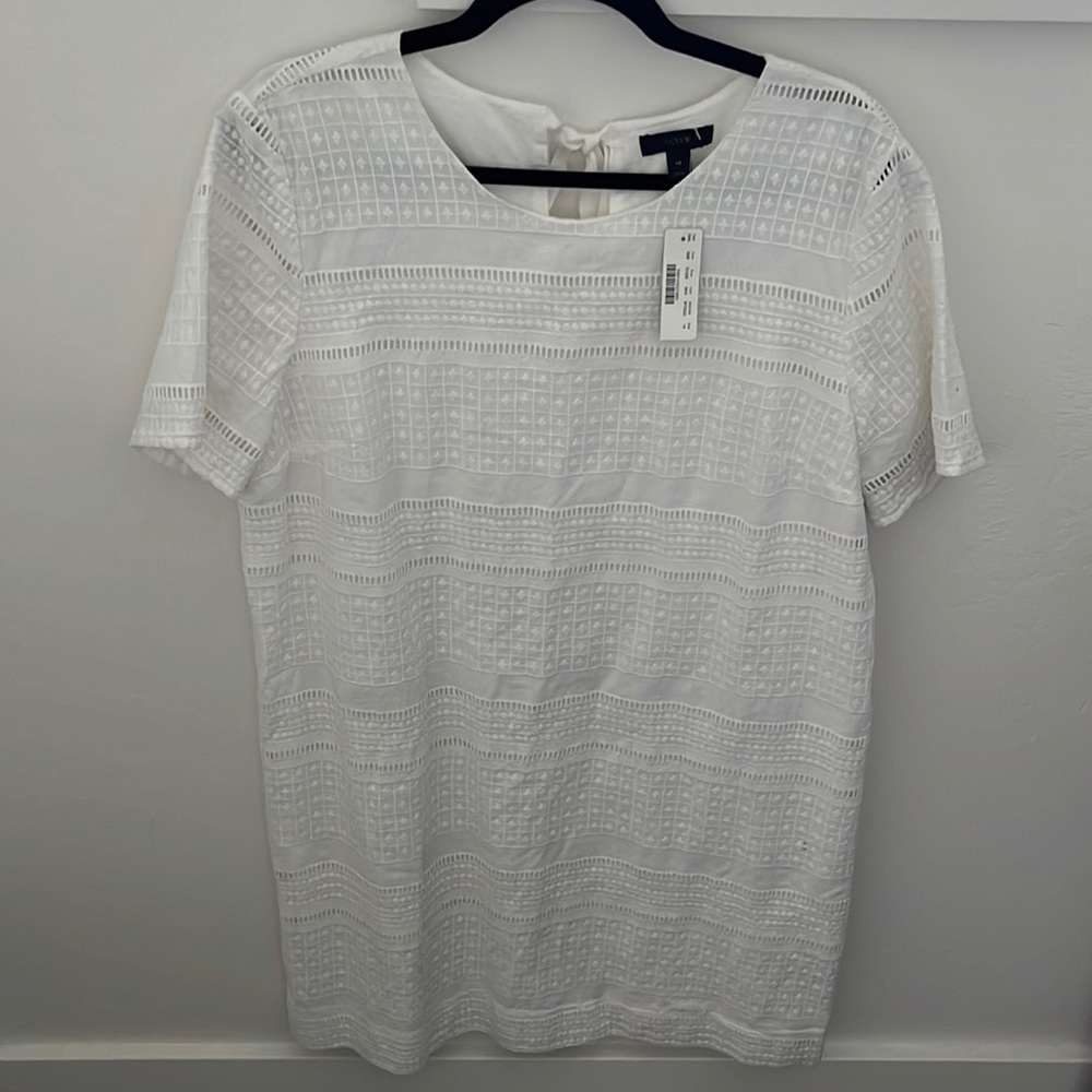 J Crew white shift dress NWT